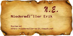Niedermüller Erik névjegykártya